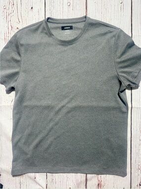 Alfani Crew Neck Men’s Short Sleeve Gray Ribbed Stretch Large